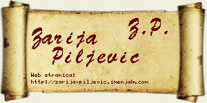 Zarija Piljević vizit kartica